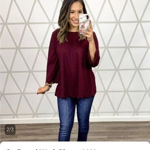 Scalloped Work Blouse